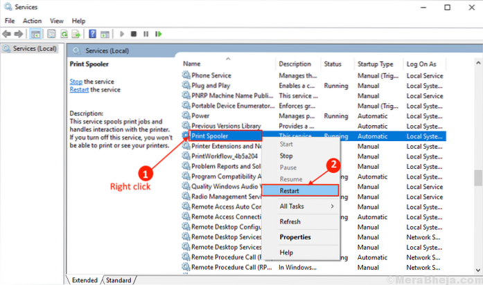 Fix Can't clear Printer queue in Windows 10