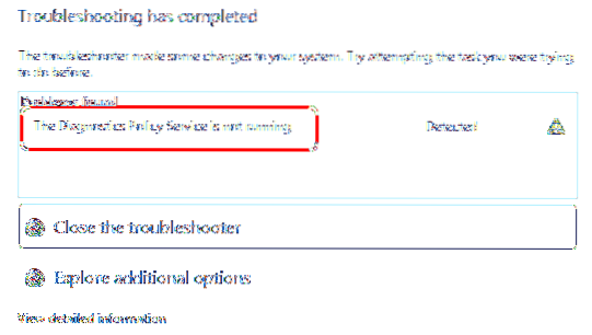 Oprava služby Diagnostics Policy nefunguje v systému Windows 10