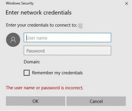 Remediați Eroare de acces la Introducere acreditări de rețea în Windows 10