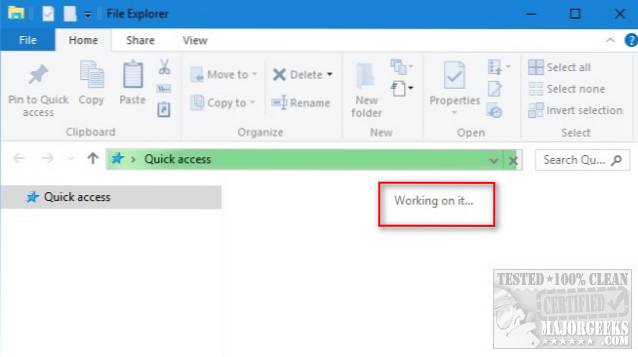 Fix File explorer Stuck on Working on it in Windows 10