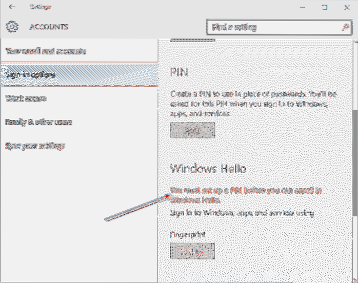 Fix Fingerprint Setup Greyed Out In Windows 10