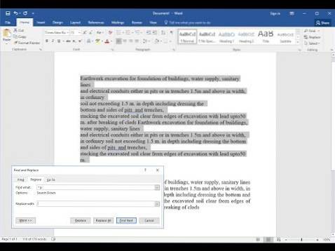 Opravte problém se zarovnáním textu / odstavce v MS Word