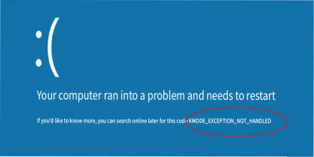 Correction d'une exception KMODE non gérée dans Windows 10