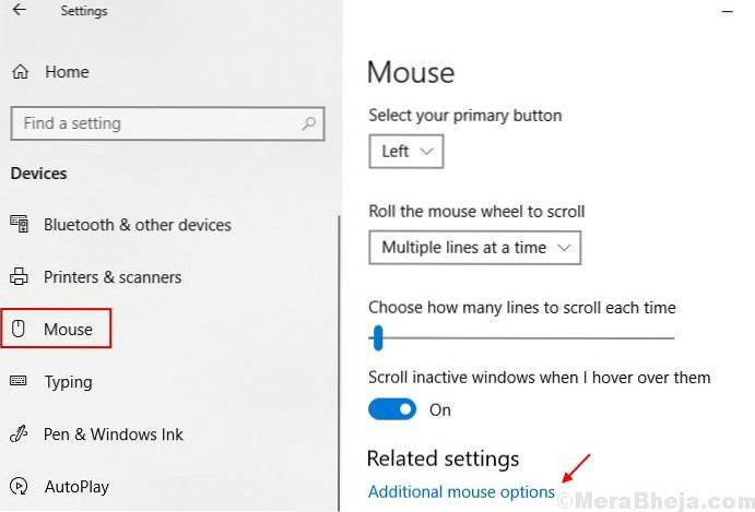 Correggi il cursore del mouse che continua a scomparire all'interno dei campi di testo, Documenti in Windows 10