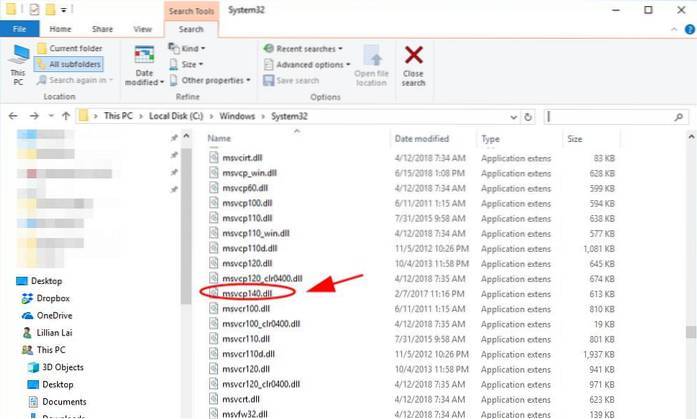 Fix MSVCP140.dll ontbreekt in Windows 10