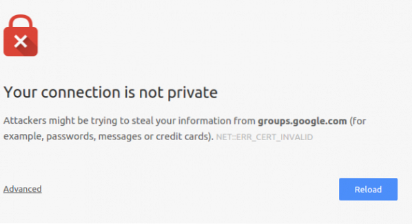 Løs NETERR_CERT_INVALID-feil i Google Chrome
