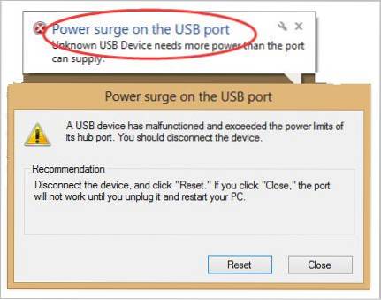 Remediați tensiunea de alimentare la portul USB în Windows 10