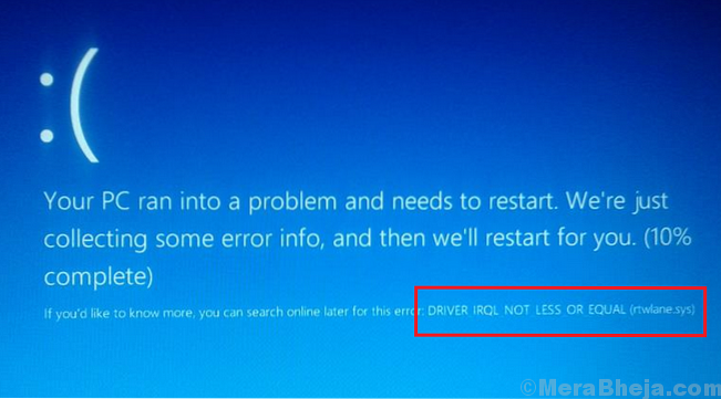 Fix rtwlane.sys Blue Screen error on Windows 10