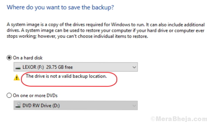 Fix “The drive is not a valid backup location” Error in Windows 10