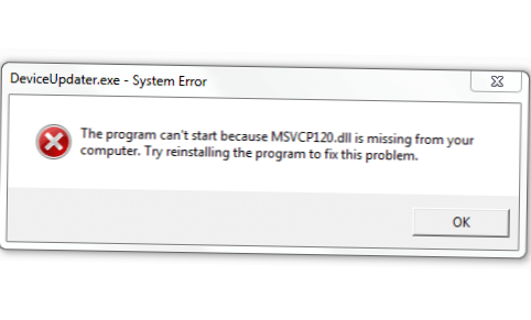 Løs MSVCR120.dll mangler fra datamaskinen Feil [Windows]