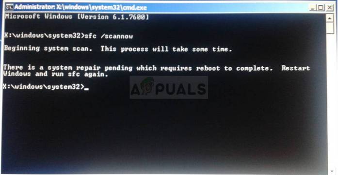 Remediere Există o reparație a sistemului în așteptare, care necesită repornirea pentru a finaliza în Windows 10