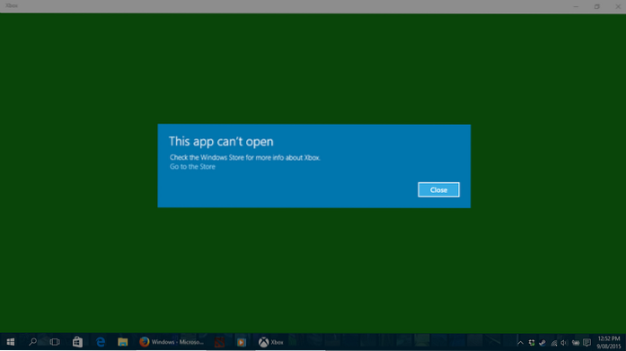 Fix “Denne appen kan ikke åpnes. Sjekk Windows Store for mer informasjon. ”Feil i Windows 10