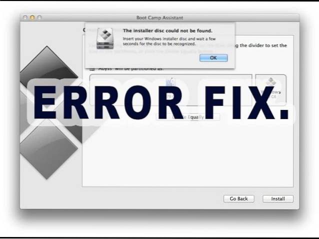 Fix To “Your Bootable USB Drive Could Not Be Created” Error In Boot Camp
