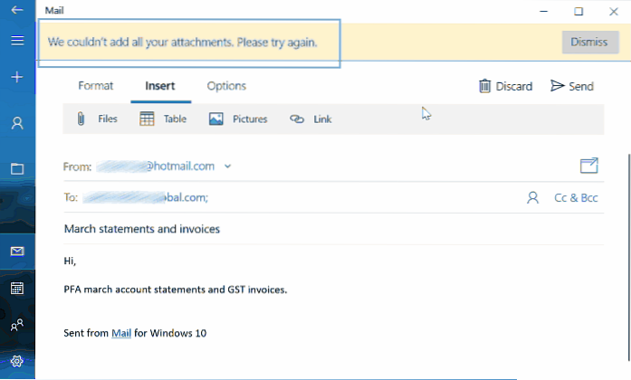 Fix We Could Not Add All Your Attachments Error In Mail App In Windows 10