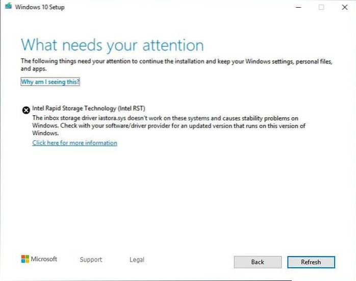 Fix Windows 10 1903 Update Blocked by iastora.sys Old Intel Rapid Storage Drivers