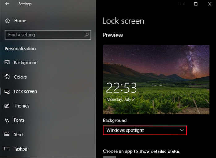 Oprava Windows Spotlight nefunguje ve Windows 10 [Vyřešeno]