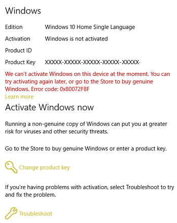 Correggi l'errore di Windows Store 0x80072F8F in Windows 10
