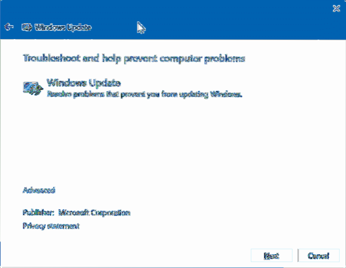 Correção do Windows Update travado ao baixar atualizações no Windows 10