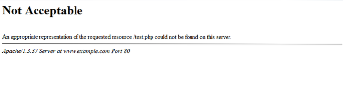 Fix WordPress niet aanvaardbare fout 406