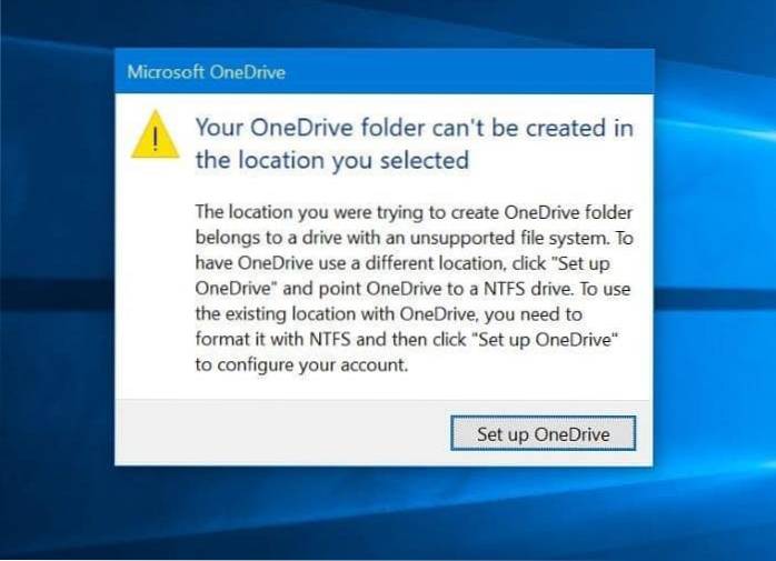 Fix Your OneDrive Folder Can't Be Created In The Location You Selected