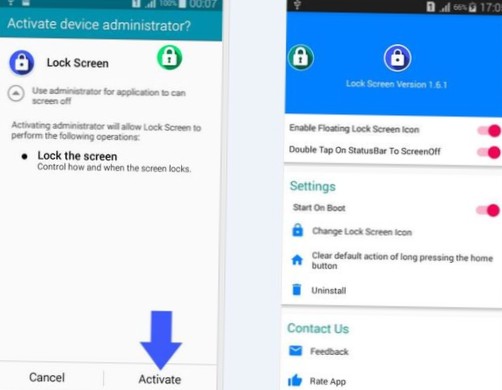 Få en flytende knapp eller varsling for å slå av skjermen på Android