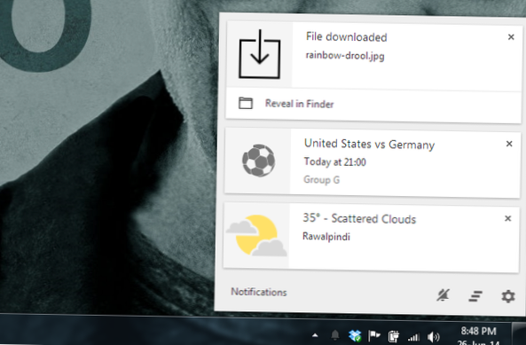 Ricevi le notifiche di Chrome Desktop al termine del download dei file