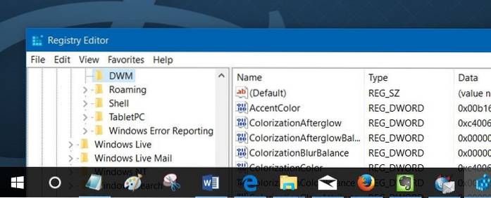 Získejte barevné záhlaví bez změny nabídky Start