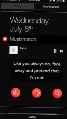 Obtenez des paroles de musique dans le centre de notifications de votre iPhone