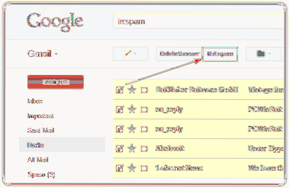 Gmail marque les e-mails légitimes comme SPAM! Comment corriger cela?