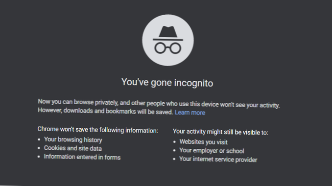 O Google Chrome Incognito fornece realmente navegação privada