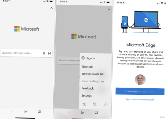 Praktisch mit Microsoft Edge für iOS und Android