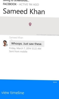 Praktisk med Facebook Messenger for Windows Phone 8