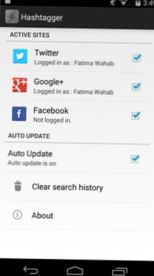 Hashtagger Search Hashtags sur Facebook, Twitter