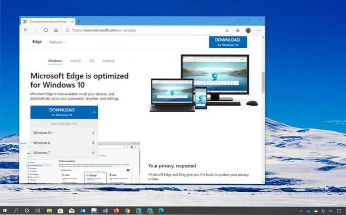 Cum instalez Microsoft Edge pe Windows 7 sau Windows 8/8.1?