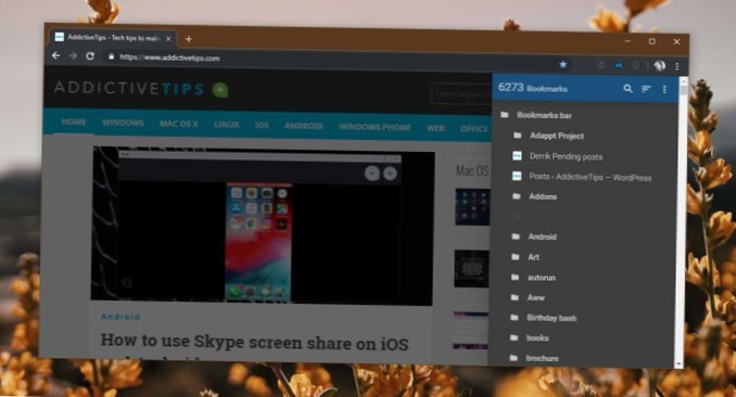 Jak přistupovat k záložkám Chrome z bočního panelu