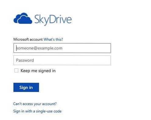How To Access SkyDrive Without Microsoft Account In Windows 8.1