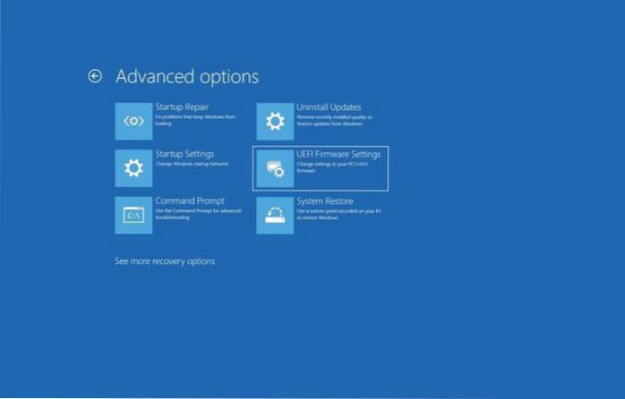 How to Access UEFI Settings In Windows 10