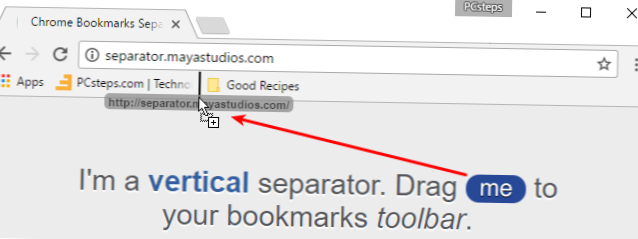 Come aggiungere un divisore di segnalibri nel tuo browser