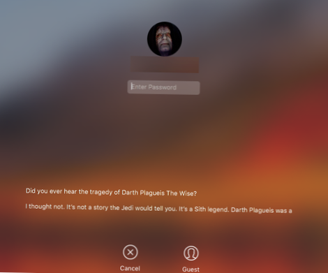 So fügen Sie unter macOS eine Nachricht auf dem Sperrbildschirm hinzu