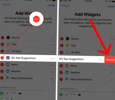 Hinzufügen und Entfernen von Widgets in iOS 8