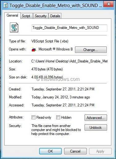 Slik legger du til Deaktiver / Aktiver Metro -alternativ til skrivebords kontekstmeny i Windows 8