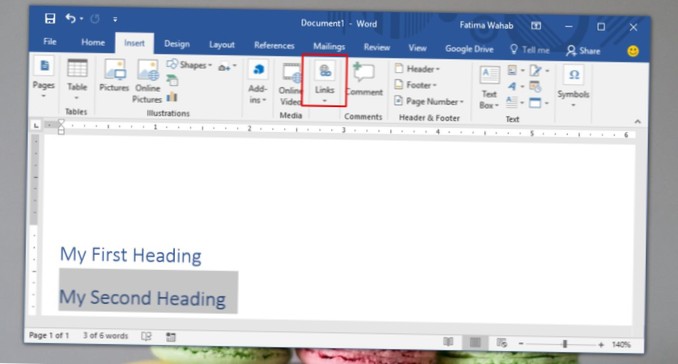 Jak dodać łącza w dokumencie w programie MS Word