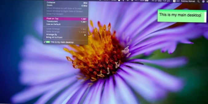 How to add text labels to the desktop on macOS