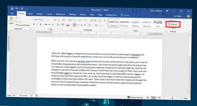 Cómo aplicar formato a todas las instancias de una palabra o carácter en MS Word