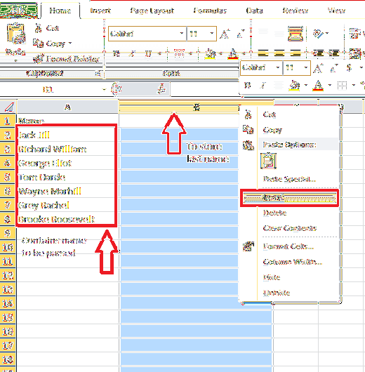 So wenden Sie das Parsen auf Namen in Microsoft Excel an