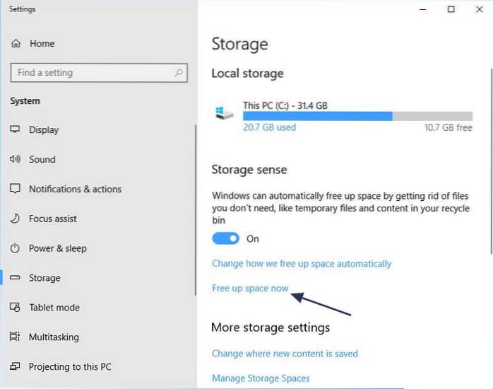 How To Automatically Free Up Disk Space In Windows 10