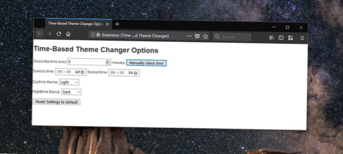 Como mudar automaticamente para o tema escuro à noite no Firefox