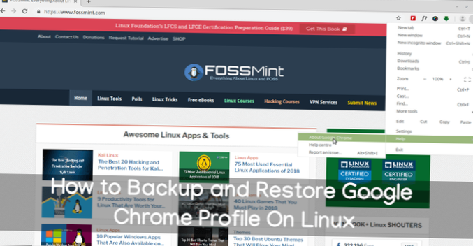 Come eseguire il backup e il ripristino di un profilo di Google Chrome su Linux