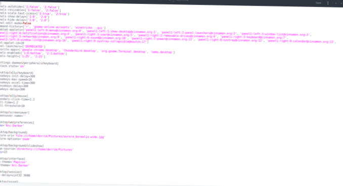 Comment sauvegarder les paramètres du bureau Cinnamon sous Linux