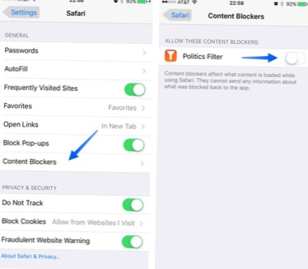 So blockieren Sie alle politischen Inhalte in Safari [iOS]